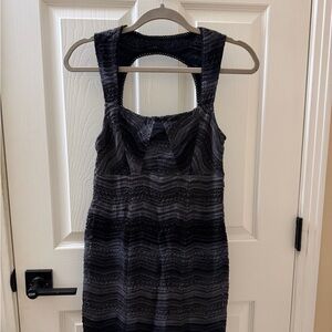 Free People Black and Gray Mini Dress